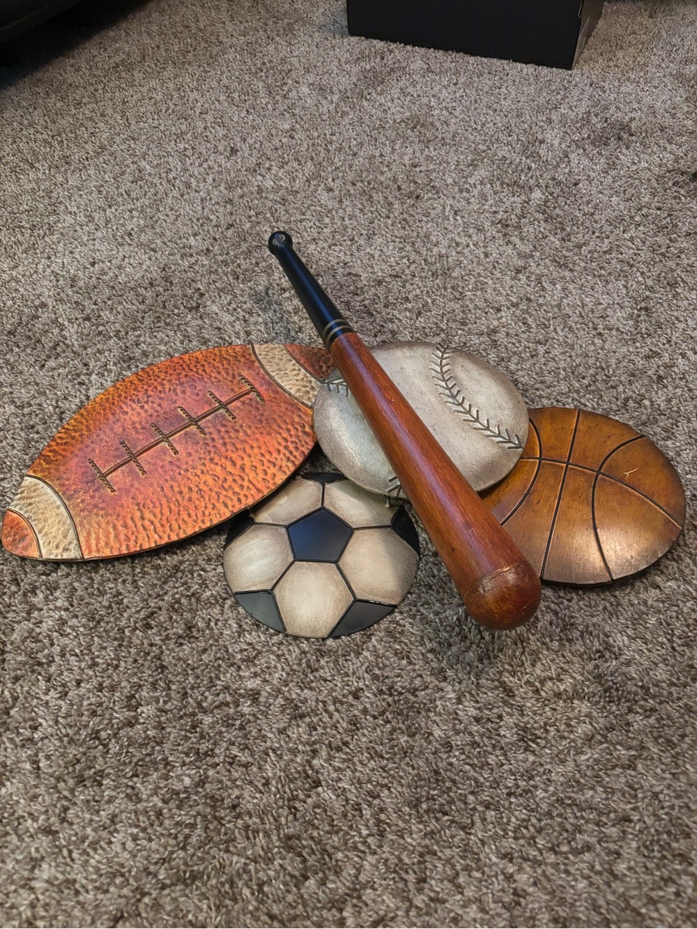 Hobby Lobby Multi-Sport Wall Decor in Brown, Tan, Black, White